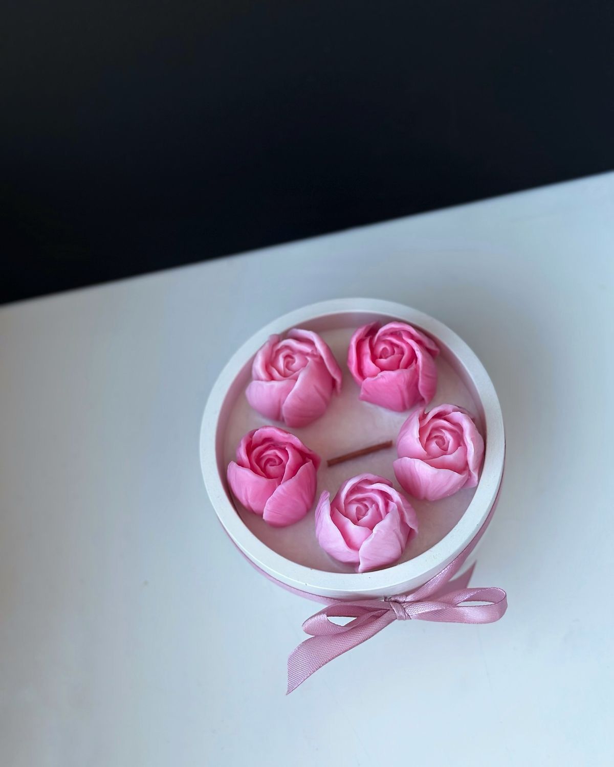 Lale Bahçesi Pembe Mum