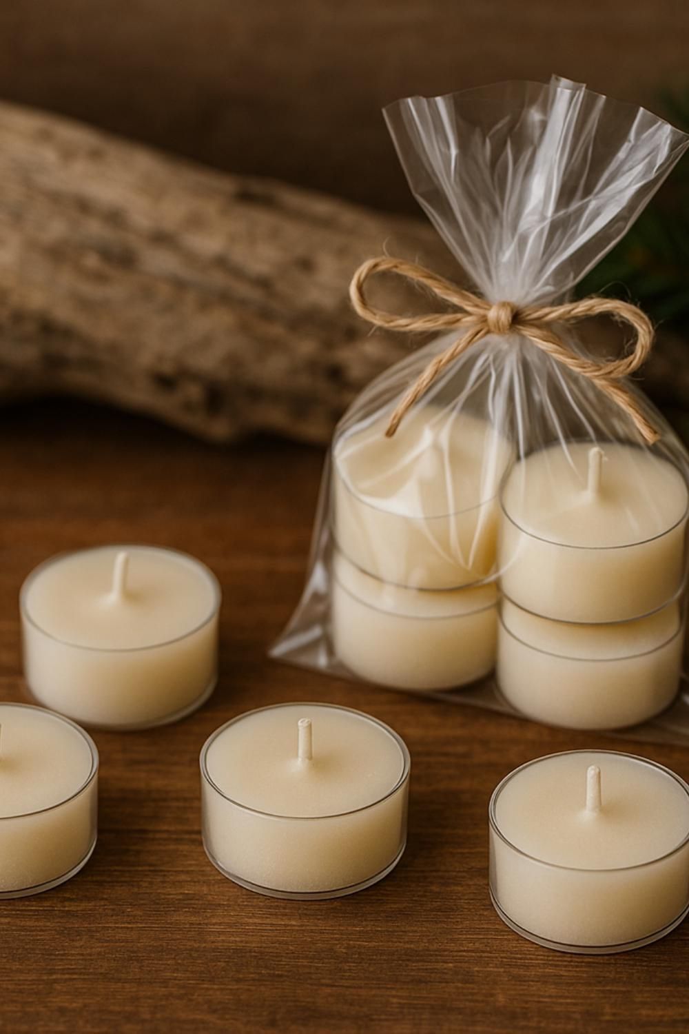 Tealıght Şeffaf Kap Yuvarlak Mum