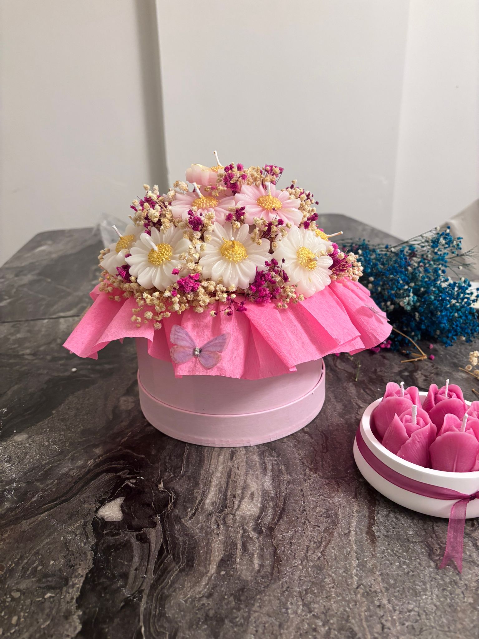 Pembe Beyaz Papatya Buketi