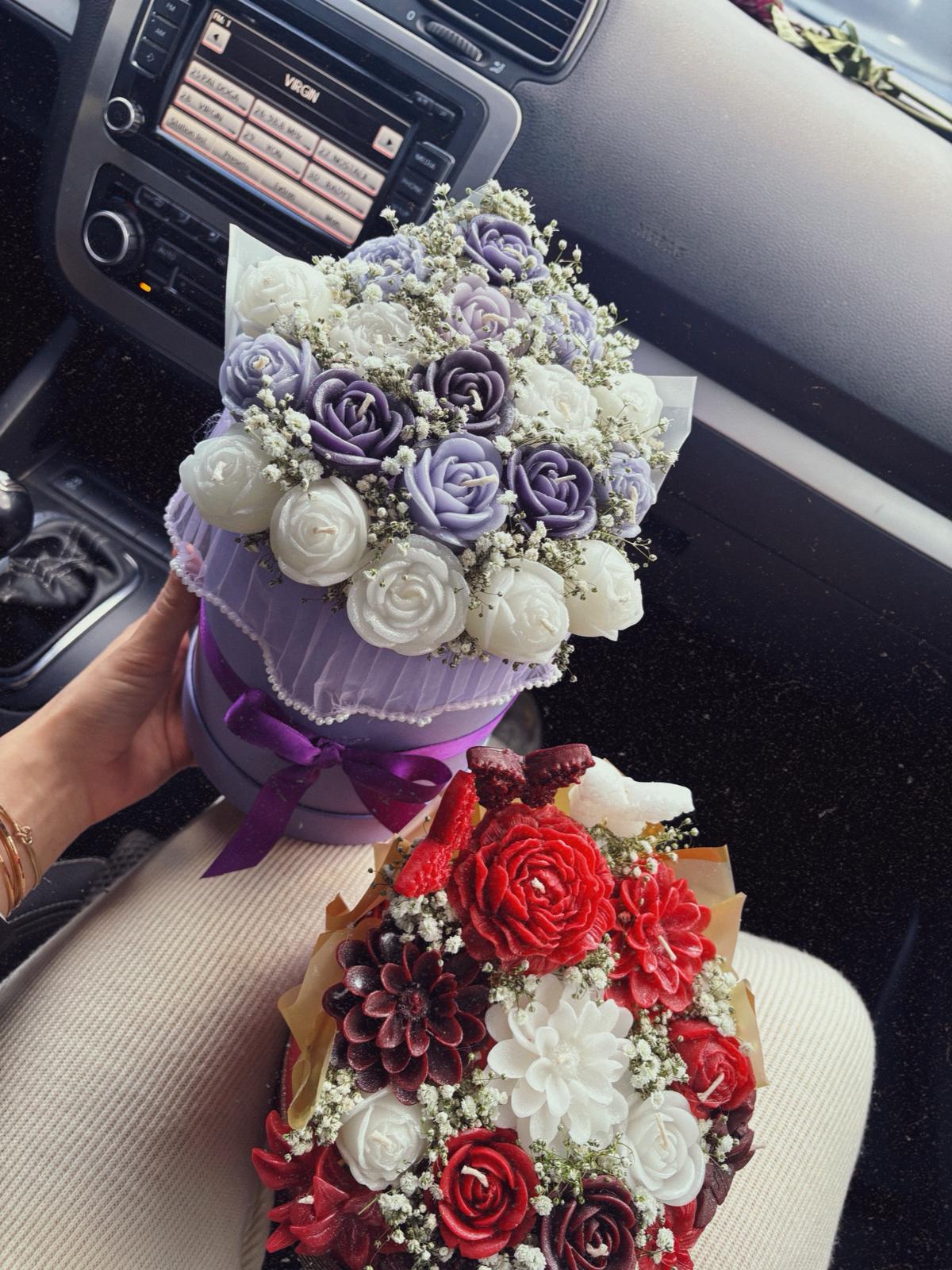 Özel Lila Mor Mum Buketi