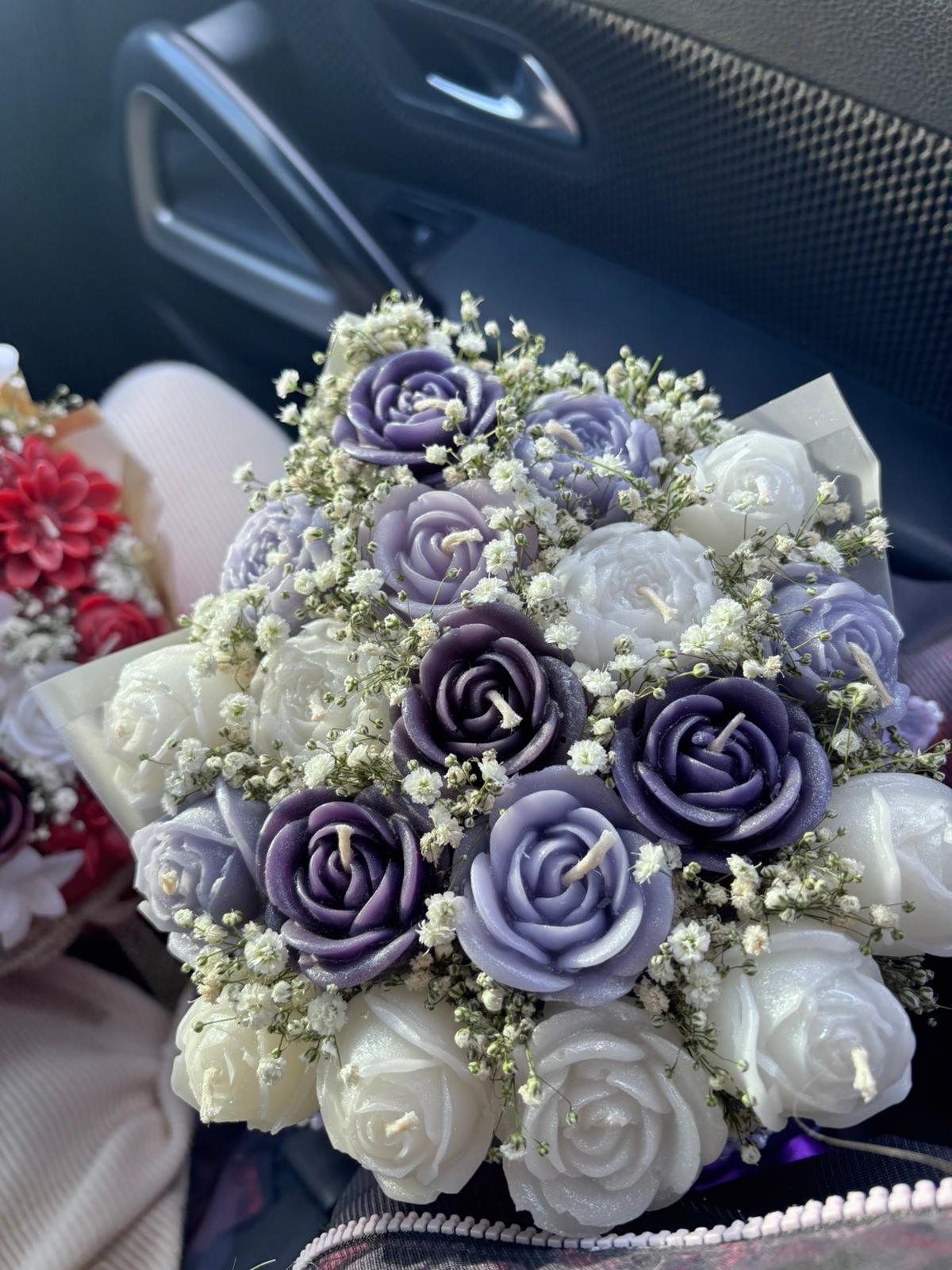 Özel Lila Mor Mum Buketi