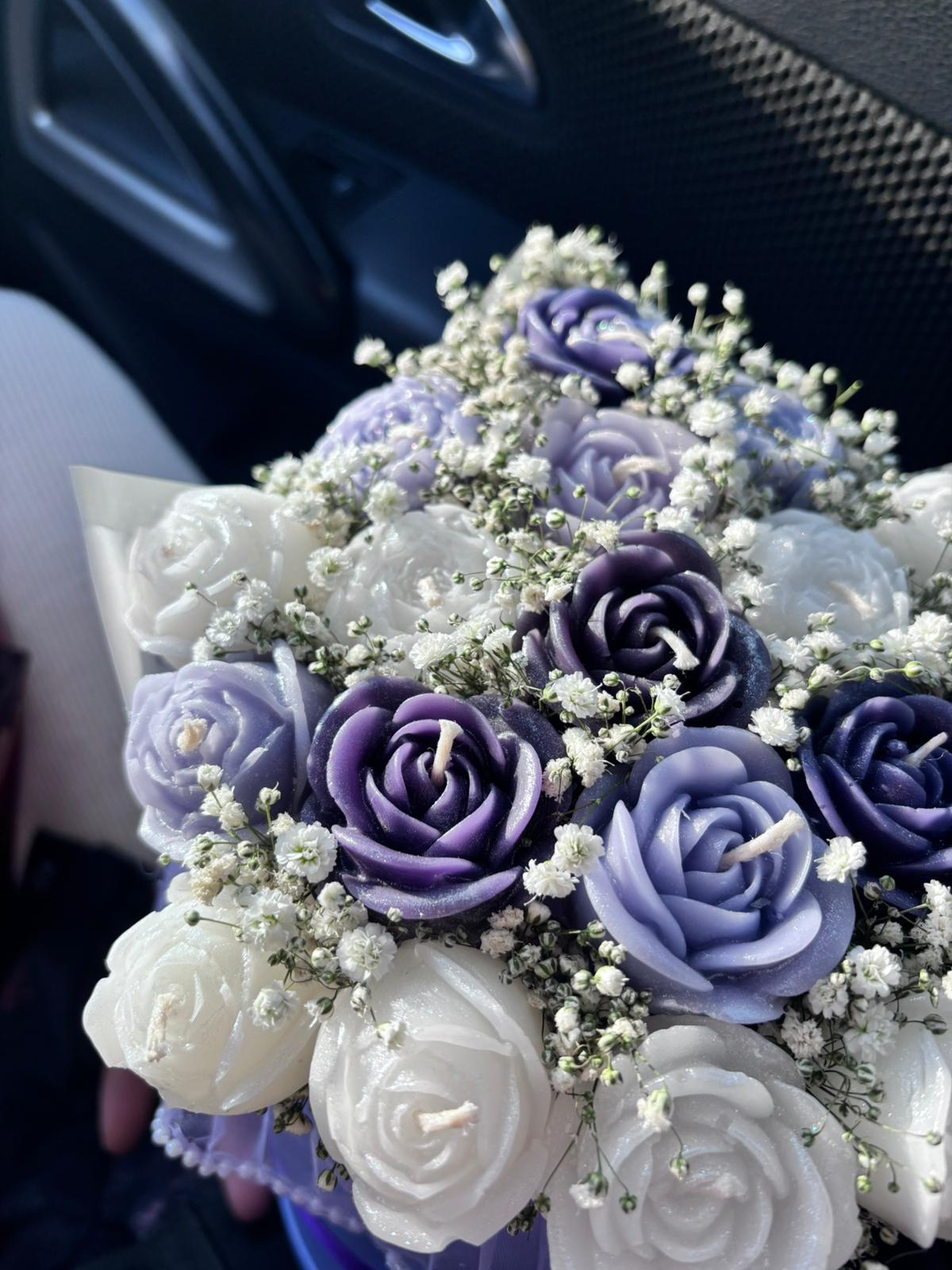 Özel Lila Mor Mum Buketi