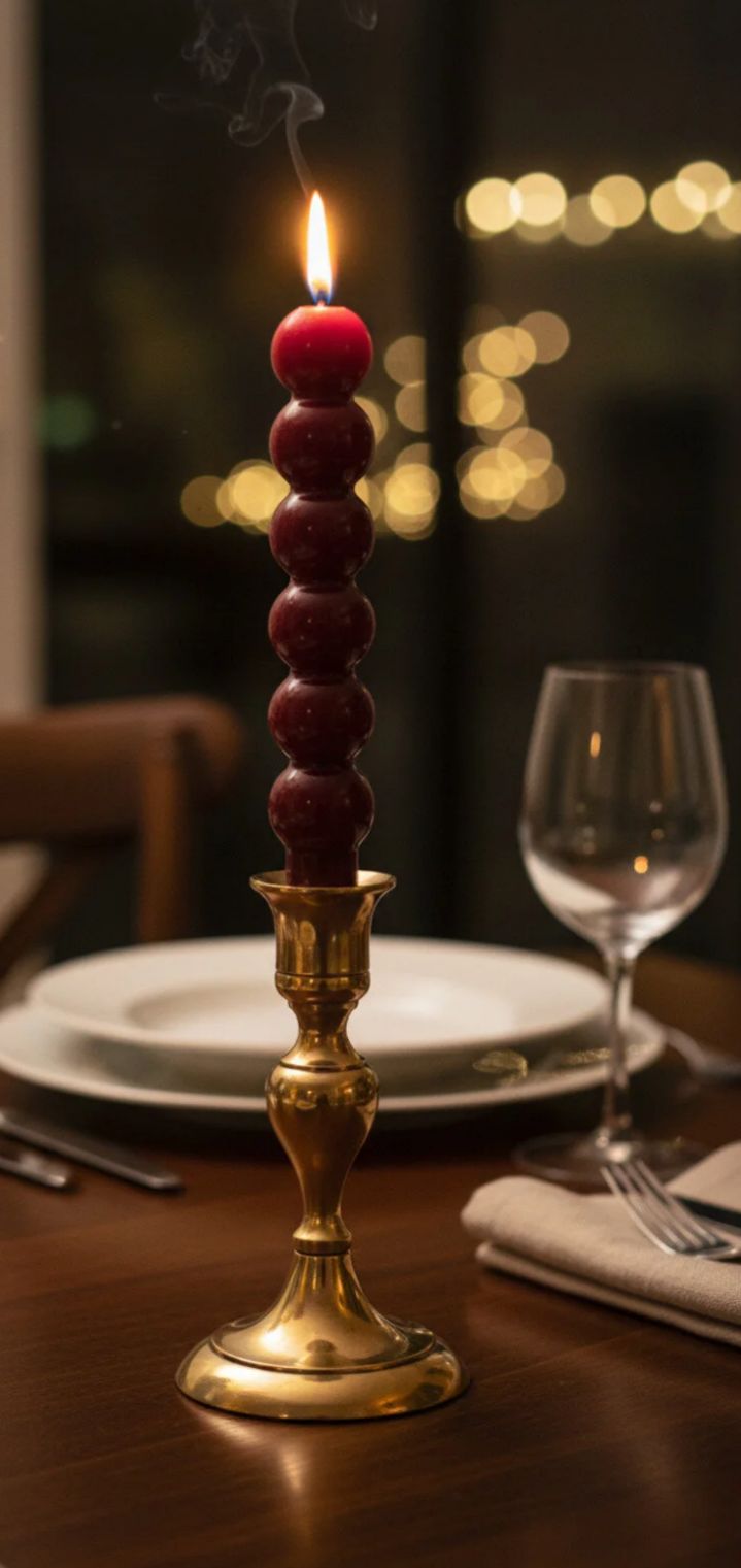 Bordo Top Şamdan Mum