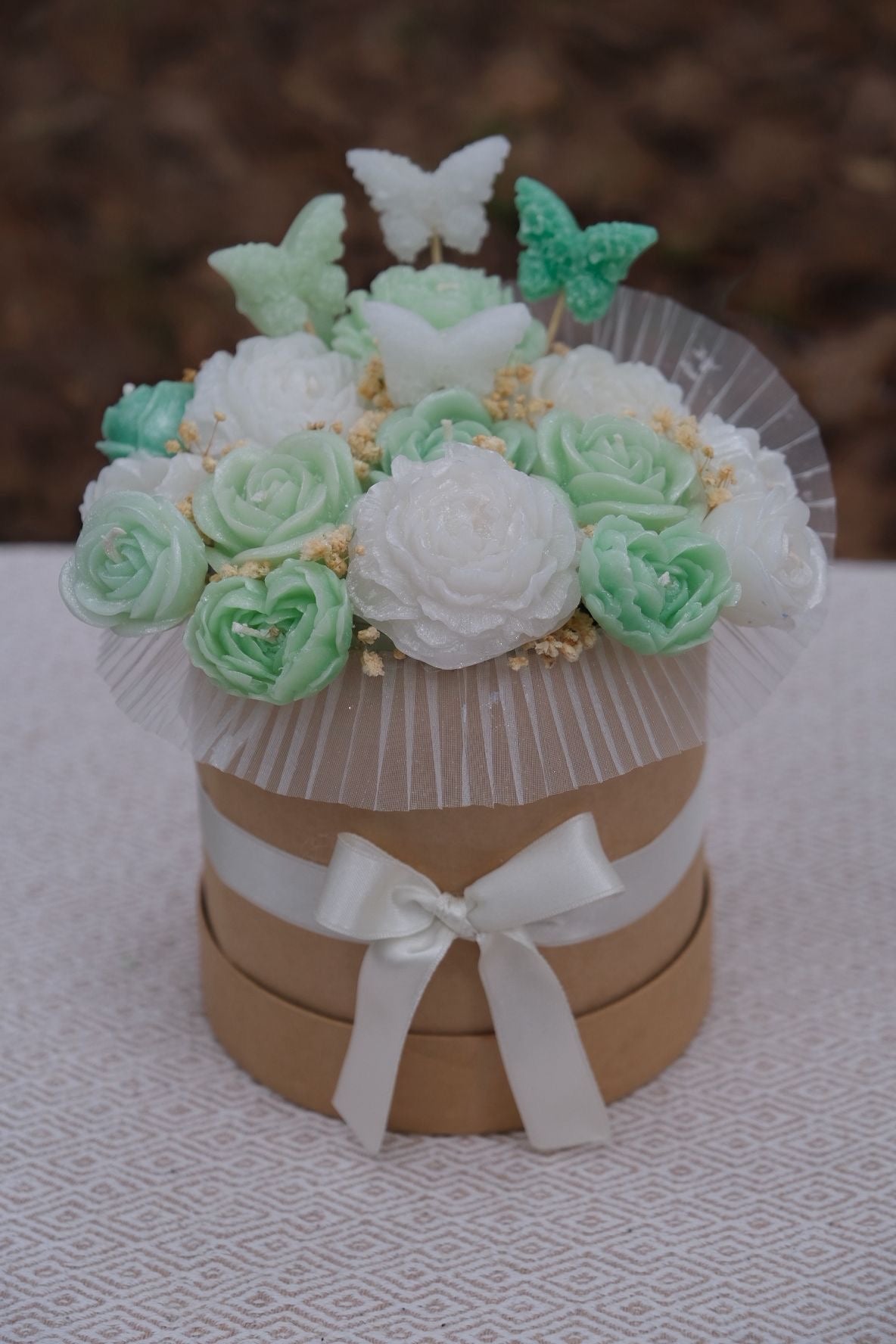 Özel Mum Buketi Yeşil